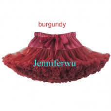 Adult /infant/girl/baby/toddler/kid Tutu Fluffy Party Skirt Soft Princess Ballet Pettiskirt Women's Dancewear burgundy